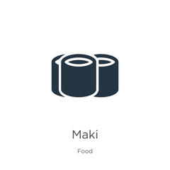 Maki icon vector. Trendy flat maki icon from food collection isolated on white background. Vector illustration can be used for web and mobile graphic design, logo, eps10