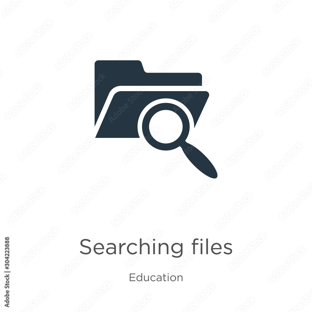 Poster searching files icon vector. trendy flat searching files icon from education collection isolated on 