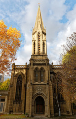Fototapeta na wymiar The Catholic chapel of Jeanne dArc at autumn, Paris, France.