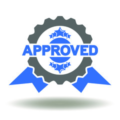 Seal Approved Label Sign. Accepted Stamp Icon Vector.