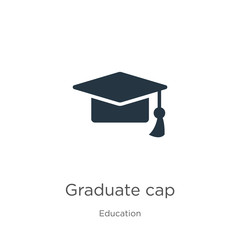 Graduate cap icon vector. Trendy flat graduate cap icon from education collection isolated on white background. Vector illustration can be used for web and mobile graphic design, logo, eps10