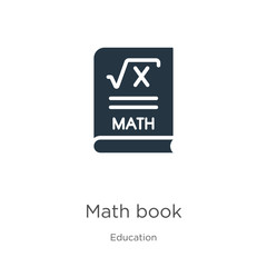 Math book icon vector. Trendy flat math book icon from education collection isolated on white background. Vector illustration can be used for web and mobile graphic design, logo, eps10