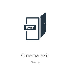 Obraz premium Cinema exit icon vector. Trendy flat cinema exit icon from cinema collection isolated on white background. Vector illustration can be used for web and mobile graphic design, logo, eps10