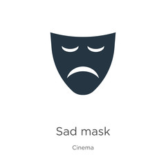 Sad mask icon vector. Trendy flat sad mask icon from cinema collection isolated on white background. Vector illustration can be used for web and mobile graphic design, logo, eps10