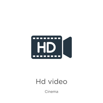 Hd video icon vector. Trendy flat hd video icon from cinema collection isolated on white background. Vector illustration can be used for web and mobile graphic design, logo, eps10