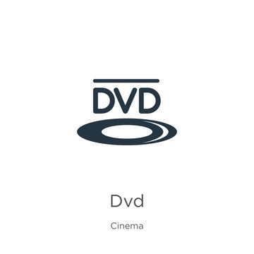 Dvd logo icon vector. Trendy flat dvd logo icon from cinema collection isolated on white background. Vector illustration can be used for web and mobile graphic design, logo, eps10