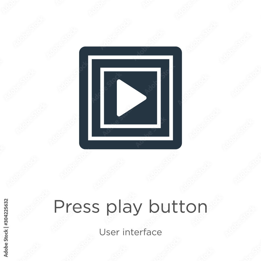 Aufkleber press play button icon vector. trendy flat press play button icon from user interface collection iso