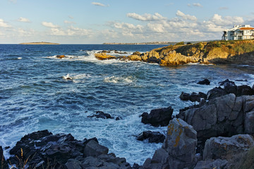 Sunset Landscape of the coastline of Chernomorets, Bulgaria