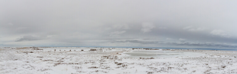 Panorama of frozen tundra