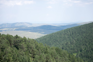 Fototapeta na wymiar view of mountains in zlatibor area in serbia