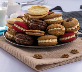 sandwich cookies in different varieties 