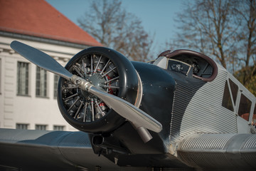 Old German propeller passenger airplane