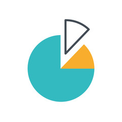 statistics pie infographic isolated icon
