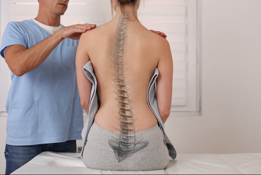 Scoliosis Spine Curve Anatomy, Posture Correction. Chiropractic treatment, Back pain relief.