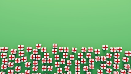 Chrismas presents on green background. Seamless looping animation.