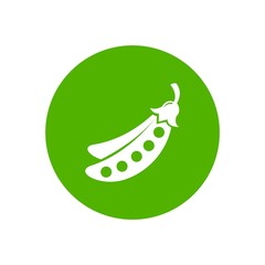 Pea icon vector. Illustration of pea isolated on green circle