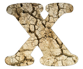 Letter X - Aridity land the ground cracks.