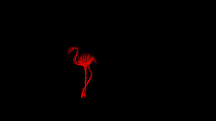 Growing Tree in a shape of a flamingo. Eco Concept. 3D rendering.