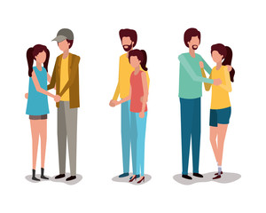 Obraz premium Couples of girl and boy vector design