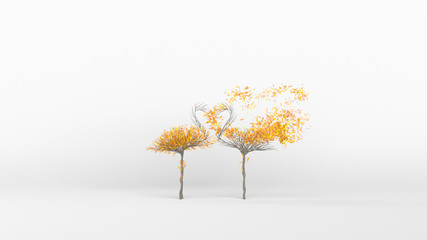 Growing Tree in a shape of a flamingo. Eco Concept. 3D rendering.