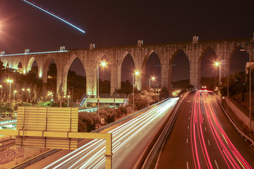 aqueduct at night