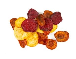 vegetable chips isolated on white