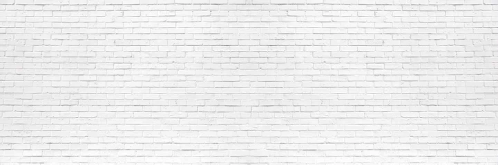 Fotobehang Wand witte bakstenen muur kan als achtergrond worden gebruikt