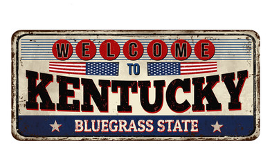 Welcome to Kentucky vintage rusty metal sign