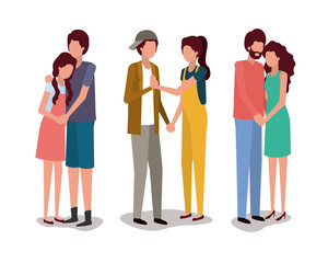 Fototapeta premium Couples of girl and boy vector design