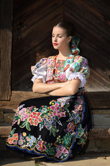 Obraz na płótnie Canvas Slovak folklore. Slovak woman.