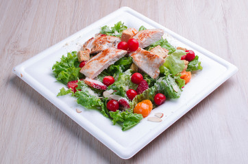  Chicken salad with mix vegetables and fruits