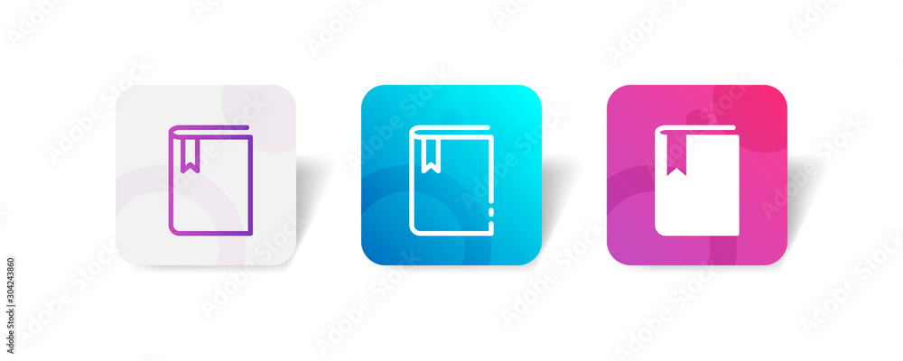 Aufkleber constitution book outline and solid icon in smooth gradient background button