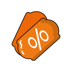 Obraz premium commercial tag with percent symbol