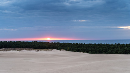 Sand dunes during sunset, Leba, Poland
