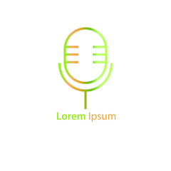 Mic illustration , podcast logo concept