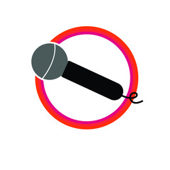 Mic illustration , podcast logo concept	