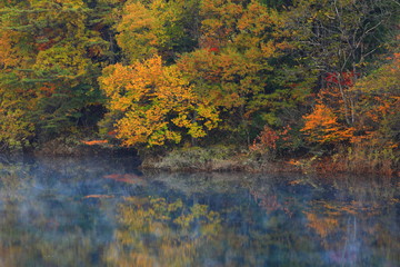 岩手県西和賀町　紅葉の錦秋湖