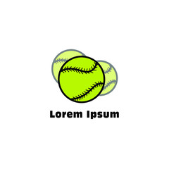 Softbal logo / emblem template. Vector softbal league logo with ball. Sport badge for tournament championship or league.