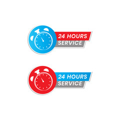 Simple 24 hour service icon