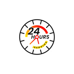 Fototapeta na wymiar Simple 24 hour service icon