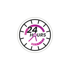 Simple 24 hour service icon