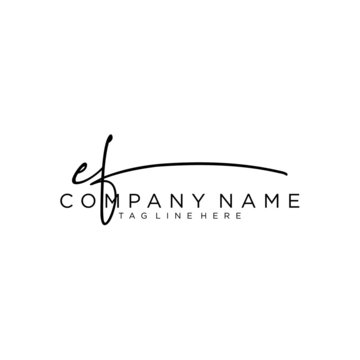Initial letter EF Signature handwriting Logo Vector	