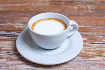 cup of latte coffee, made in Colombia