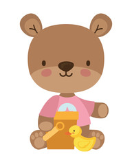 Isolated teddy bear toy vector design