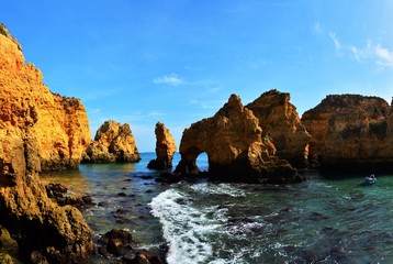 the wild beach of Lagos Portugal