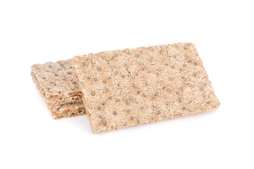 pile of oatmeal cracker on white background