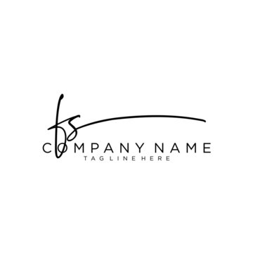 Initial letter FS Signature handwriting Logo Vector	