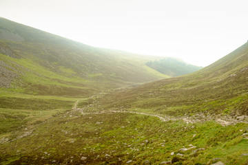 Path through Irish mountain country