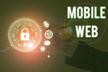 Conceptual hand writing showing Mobile Web. Concept meaning browserbased internet services accessed from handheld mobile