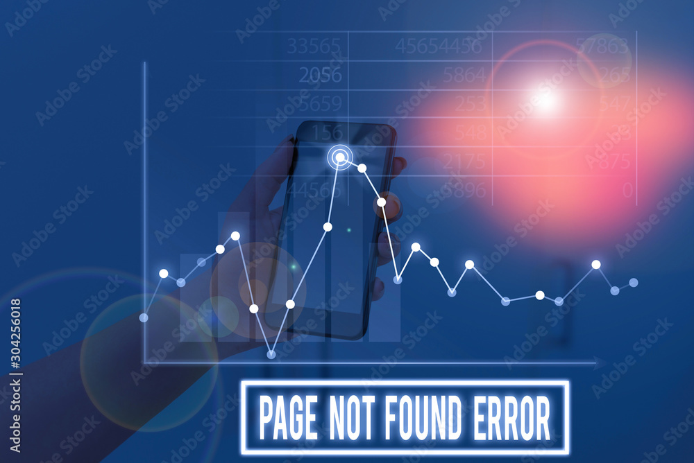 Poster conceptual hand writing showing page not found error. concept meaning message appears when search fo